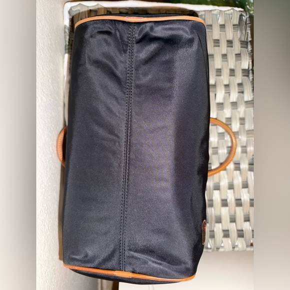 Dooney & Bourke Black Satchel with Tan Trim and Bright Pink Interior - Picture 8 of 14